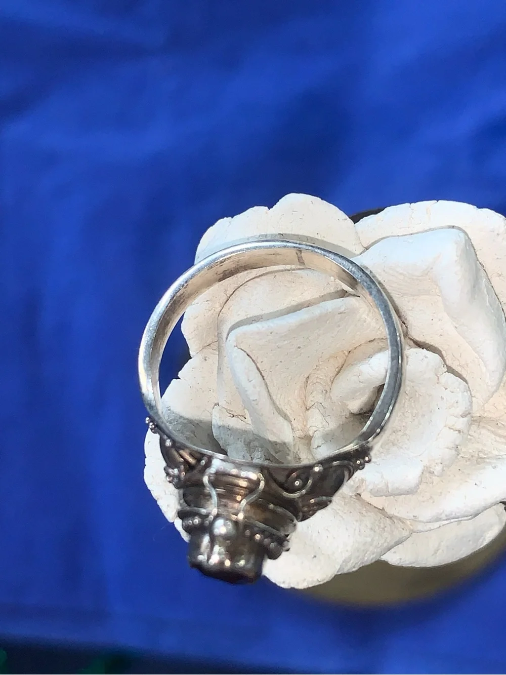 Vintage Sterling Silver Garnet Poison Ring Locket Pill Box Ring  Size 7